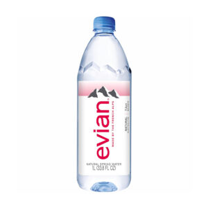 Evian Natural Spring Water Bottles 1L x 12