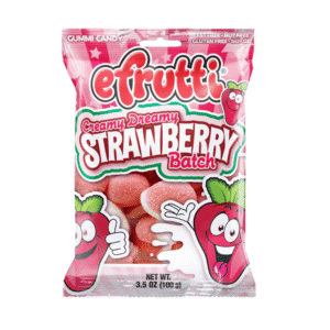 Efrutti Creamy Dreamy Strawberry Batch Gummy Candy 3.5oz 12ct
