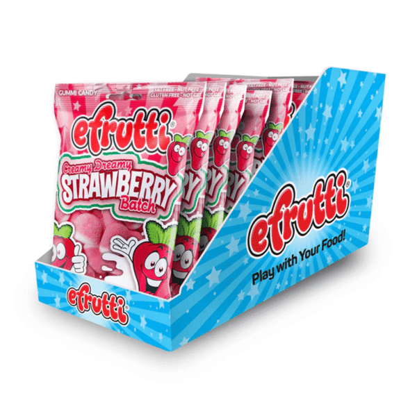 Efrutti Creamy Dreamy Strawberry Batch Gummy Candy 3.5oz 12ct - Image 2