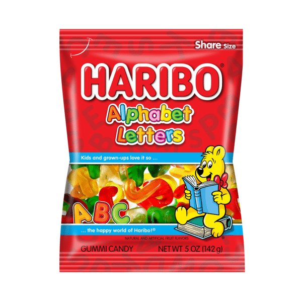 Haribo Alphabet Letters Peg Bag - 5oz 12ct