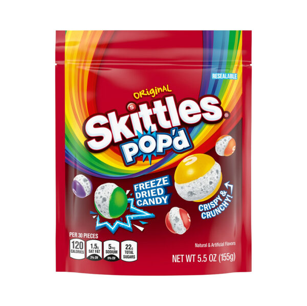 SKITTLES POP'D Original Standup Bag 5.5oz 8ct