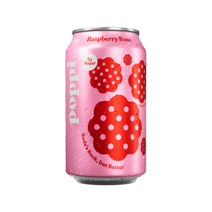 Poppi Raspberry Rose Can 12 Oz – 12 Pack