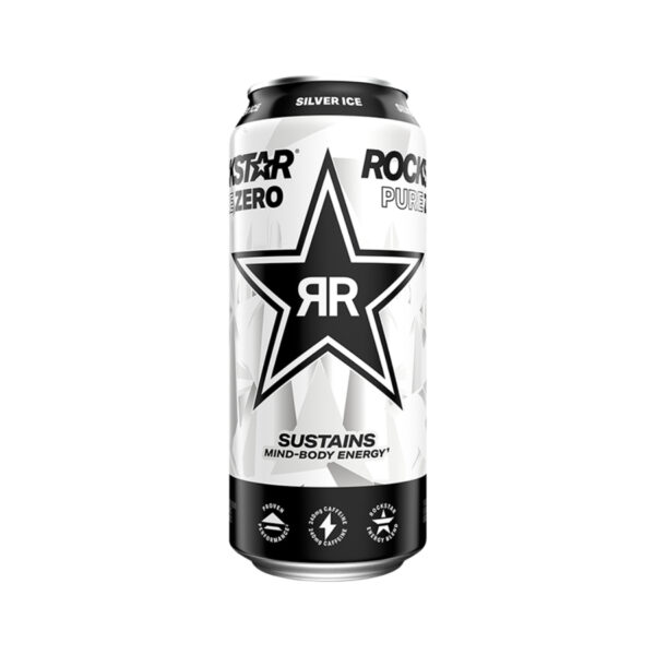 Rockstar Energy Drink Pure Zero Silver  473ml x 12 Cans