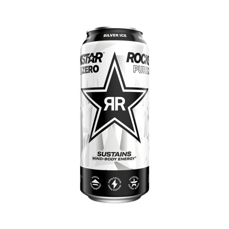 Rockstar Energy Drink Pure Zero Silver  473ml x 12 Cans