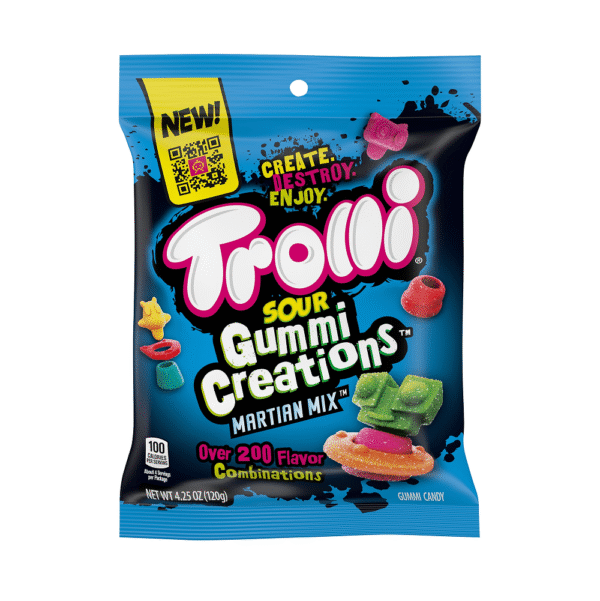 Trolli Sour Gummy Creations (Martian Mix) Peg Bag 4.25oz 12ct
