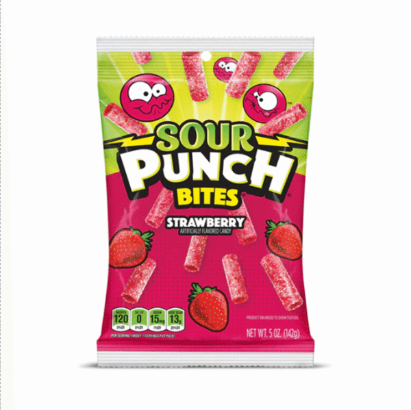 Sour Punch Strawberry Bites Peg 5oz 12ct