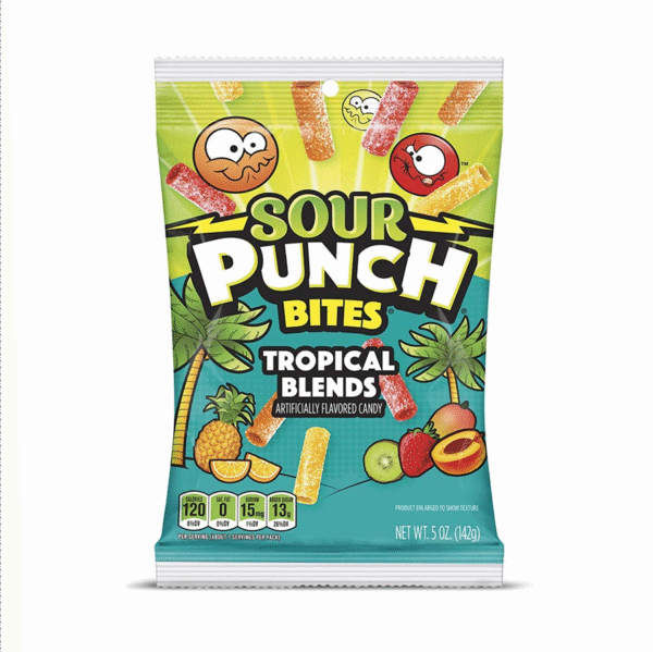 Sour Punch Tropical Bites Peg 5oz 12ct