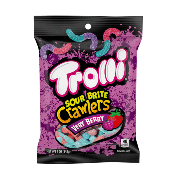Trolli Sour Brite Crawlers Very Berry Peg Bag 5oz 12ct
