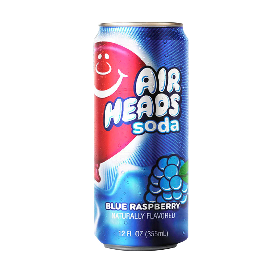 Air Heads Soda Blue Raspberry Soda 355ml X 12 Cans