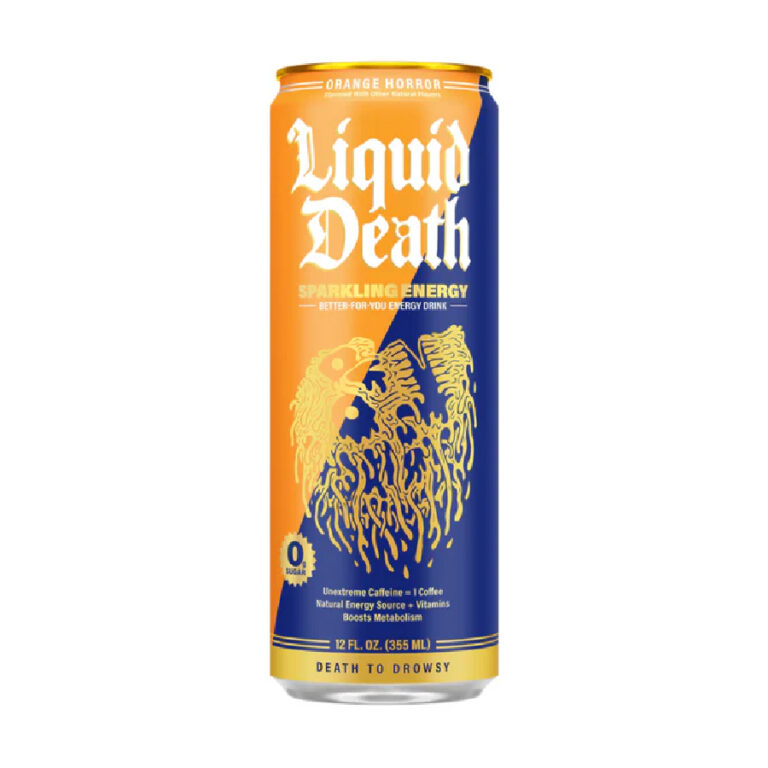 Liquid Death Orange Horror Sparkling Energy 12oz – 12 Pack