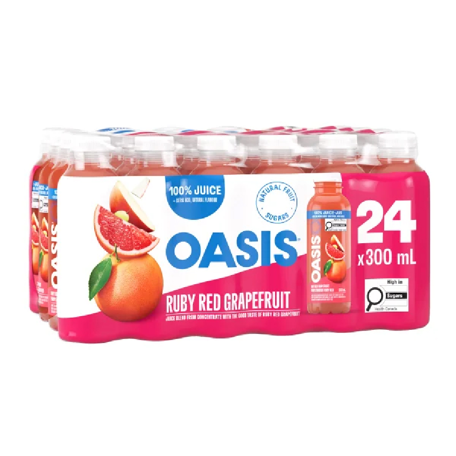 Oasis Ruby Red Grapefruit 300ml x 24 Cans