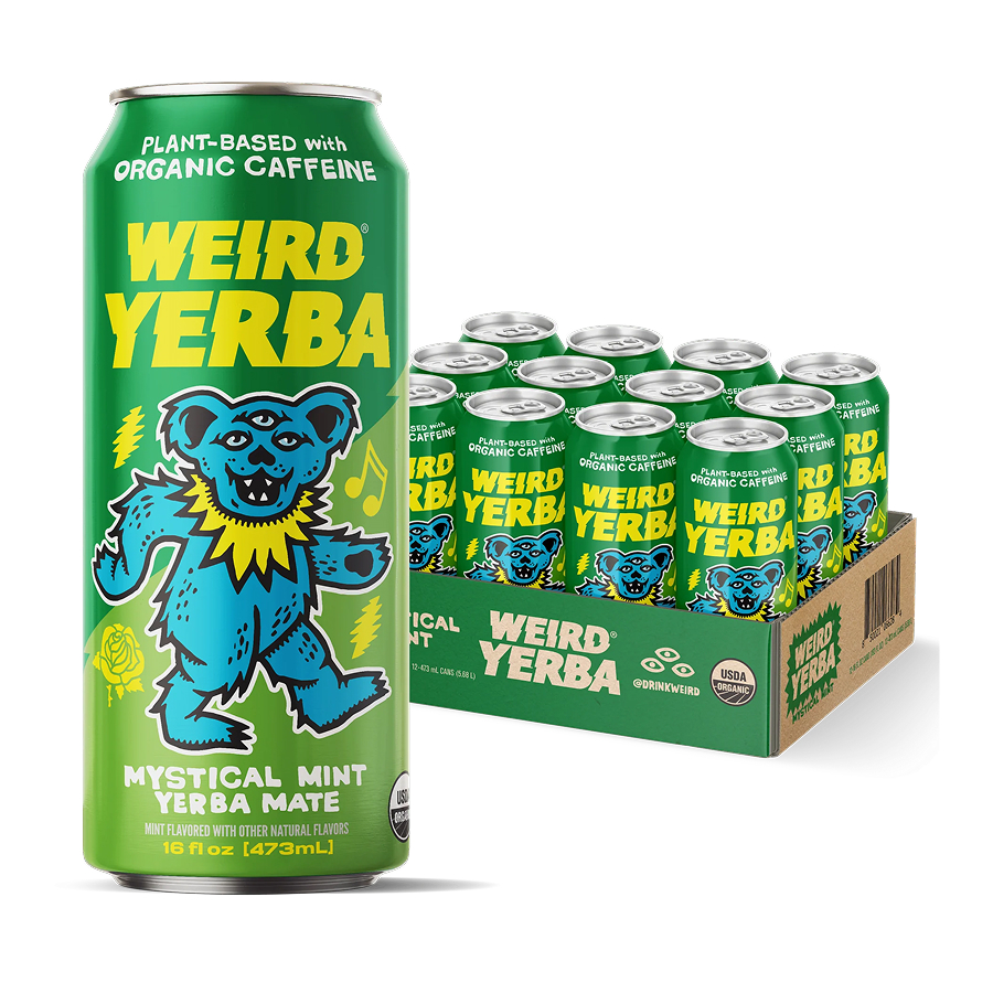 Weird Yerba Mystical Mint Yerba Mate – 473ml X 12 Cans (Buy 6 Cases Get 1 Case Free)