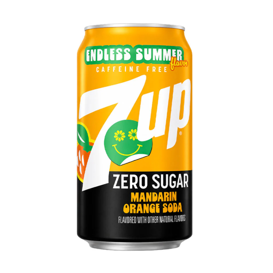 7UP Endless Summer Mandarin Orange Zero Sugar – 355ml x 12 Cans (BUY 5 CASES GET 1 CASE FREE)