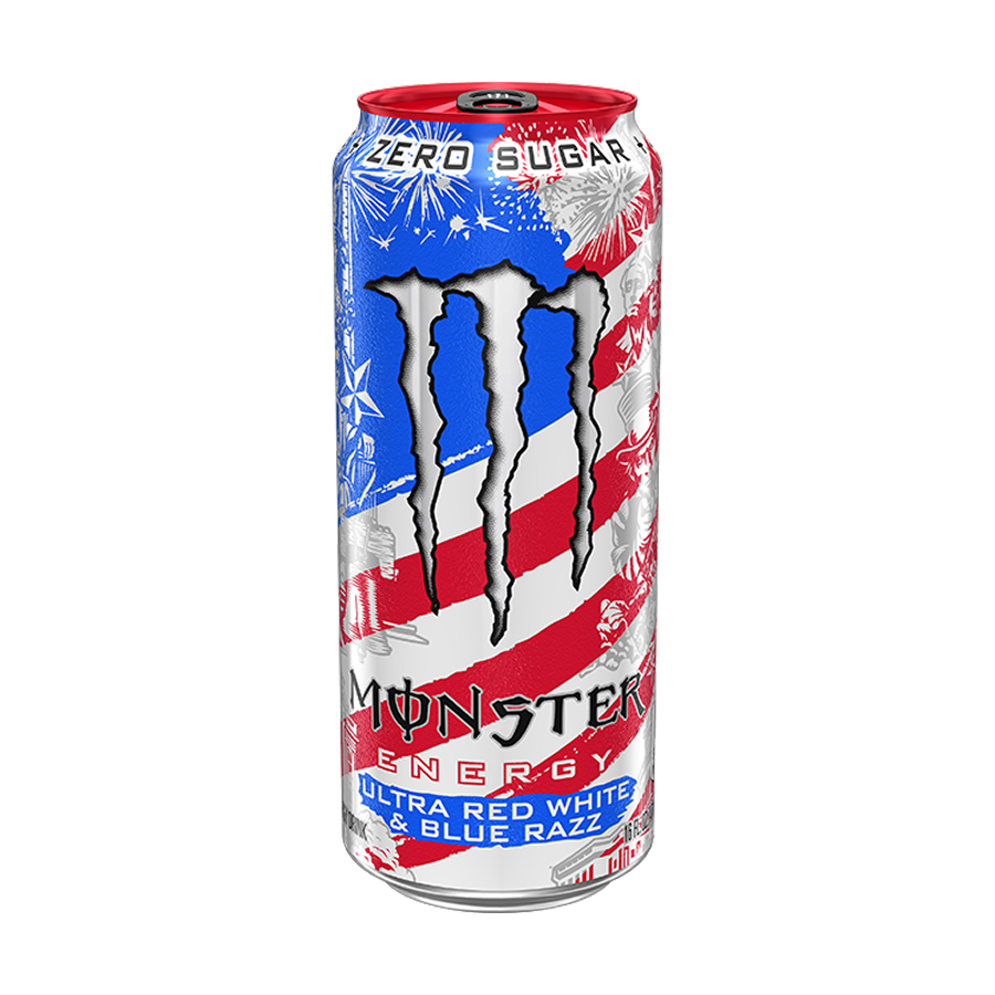 Monster Energy Ultra Red White & Blue Razz 16 Oz – 24 Pack