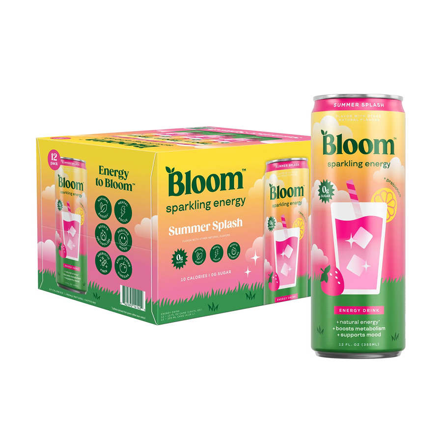 Bloom Sparkling Energy Summer Splash Energy Drink – 355ml X 12 Cans